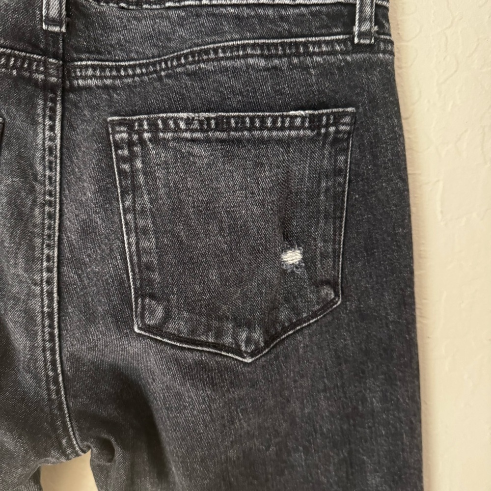 PAIGE Brigitte Fringe Trimmed Mid-Rise Slim Jeans Black Size 27 - Picture 10 of 16